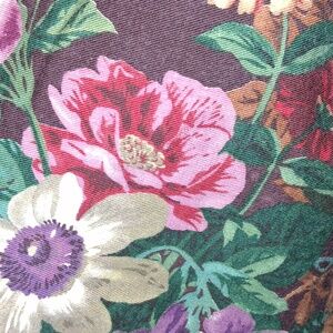 Ralph Lauren Burgandy Floral Bouquet Duvet Cover with Green Leaves